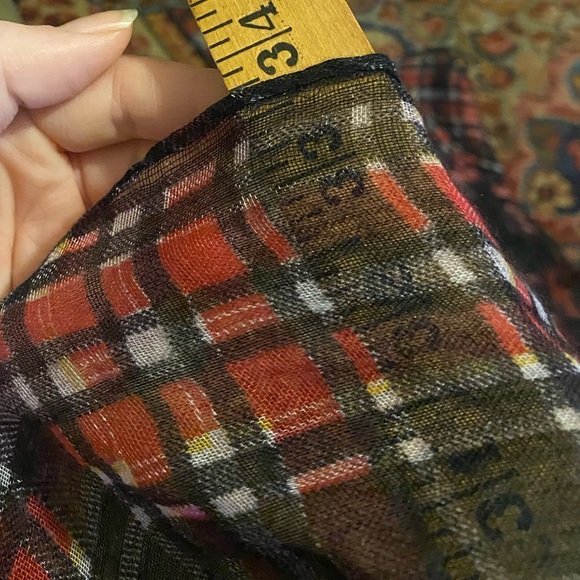 Oversize Floral Black and Red Scarf Wrap Extra Long - Picture 9 of 10